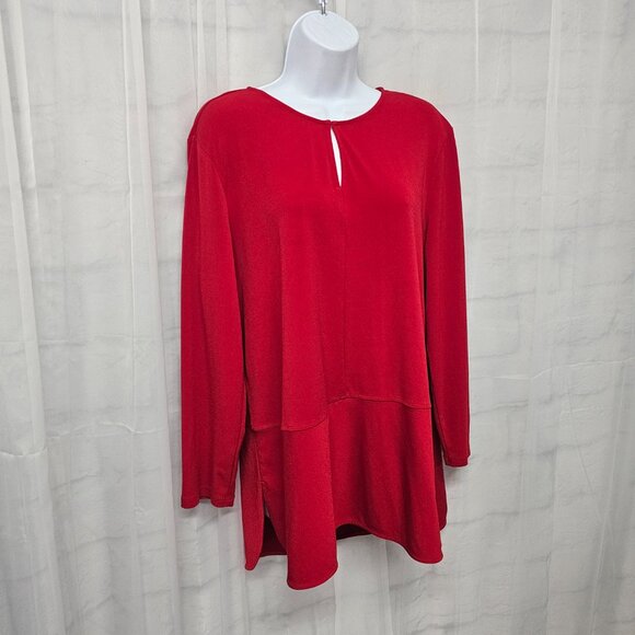 Lauren Ralph Lauren Blouse Red Minimalist Casual Office XL - Picture 4 of 10